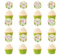 Turning Four Big Dill Cupcake Toppers Pickle 4th Birthday Party Decorations