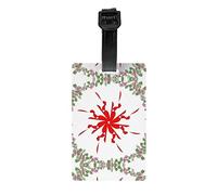 Turning Green Leaves and red Flowers Printed Anti-Lost Luggage Tags Luggage Tags Suitable for Suitcases Backpacks and Golf Bags