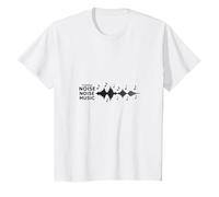 Turning Noise Noise Music: Melodic Soundwave Art T-Shirt, Kids, White, 10 Years