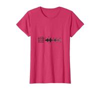 Turning Noise Noise Music: Melodic Soundwave Art T-Shirt, Women, Red Heather, L