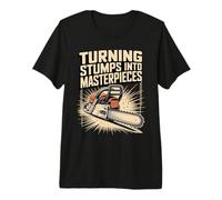 Turning Stumps Into Masterpieces Chainsaw Art Premium T-Shirt
