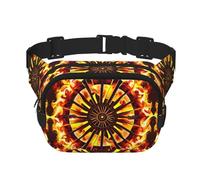 Turning the flame Fitness travel shoulder bag, fashionable and casual waist bag, square double-layer waist bag, Black, One Size, Black, One Size