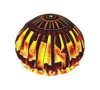 Turning the flame Full Print Shower Cap for Women & Men - Reusable, Double Layer Waterproof, Durable, Breathable Bath Hair Cap