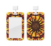 Turning The Flame Id Badge Holder with Lanyard-Vertical Card Protector Clear Abs Hard Shell, Retractable Reel for Work Office