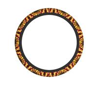 Turning The Flame Pattern Steering Wheel Cover 15 inches, Universal for All Seasons, Highly Elastic and Easy to Install