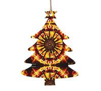 Turning The Flame Patterned Wooden Ornaments, a Set of 6 Decorations, Suitable for Hanging on Christmas Trees and fireplaces.