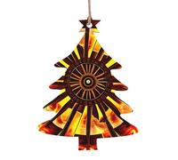 Turning The Flame Patterned Wooden Ornaments, a Set of 6 Decorations, Suitable for Hanging on Christmas Trees and fireplaces.