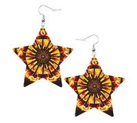 Turning the flame Prints Leather Star-Shaped Earrings Lightweight And Stylish Accessories For Parties Dances And Everyday Life.