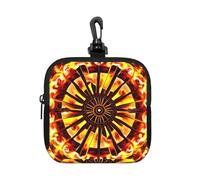 Turning the Flame Small Zip Pouch-Waterproof Neoprene Storage Bag for Earbuds, Keychain Clip Case for Coins Cards USB, Travel Organiser