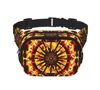 Turning the flame Square Double Layer Waist Bag Belt - Unisex Everywhere Fanny Pack Purse for Running, Travel, Hiking, Fitness, Black, One Size