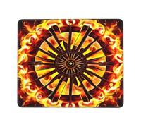 Turning The Flame Square Waterproof Non-Slip Rubber Base Mouse Mat for Office Laptop,Laptop Wireless Mouse Home Office Travel 7 X 8.6 in
