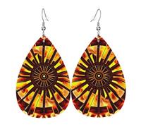 Turning The Flame Teardrop Leather Earrings, Women'S Accessories, Versatile Earrings Suitable For Commuting And Travel.