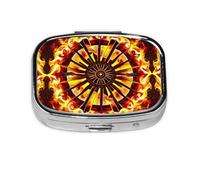 Turning The Flame Travel Pill Organizer. 2-Compartment Pill Box, Portable Mini Pill Box, Vitamin Medicine Storage Box