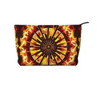 Turning The Flame Zipper Closure Corduroy Makeup Bag Multifunctional Organizer 22x7x17cm for Travel Camping Vacation Fitness