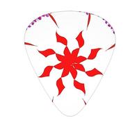Turning The Octagonal Flower Multi-Thickness Guitar Pick Set 12 Pieces Clear Tone Comfortable Feel Strong Wear Resistance And Toughness Comes With Transparent Box