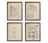 Turnip Designs Frisbee Foosball Dice Rubik Cube Patent Poster Ultimate Party Game Room Decor Pastime Sports Wall Art TDP221