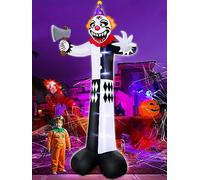 TURNMEON 12 Ft Giant Halloween Inflatables Decorations Outdoor Scary Clown Hold Axe Blow Up Build-in LED Lights Inflatable Halloween Outdoor Yard Decors for Garden Lawn Home Holiday Party Outside