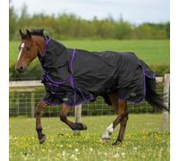 Turnout Rug 0g Lightweight GALLOP Trojan Dual Rug & Neck Set 600Denier (5'6", Black/Purple bindings)