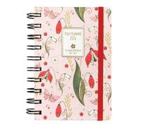 TURNOWSKY 12 Month Daily Planner, Pocket Planner with Black Spiral and Round Corners, Metal Cutting in Cover, 352 Coloured Pages, Ideal for Work and University 9 x 13 h cm