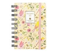TURNOWSKY 12 Month Daily Planner, Pocket Planner with Black Spiral and Round Corners, Metal Cutting in Cover, 352 Coloured Pages, Ideal for Work and University 9 x 13 h cm