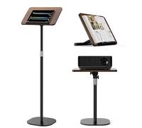 TURNRISE 2 in 1 Book Stand Cookbook Holders Book Stands for Reading 180° Adjustable Angle Cookbook Stand Height Adjustable Wood Music Stand Laptop Stand mit Non-Slip Base Suitable for Children Adults