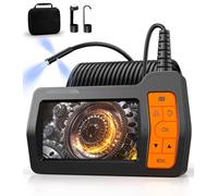 TURNRISE 50FT Endoscope Inspection Camera Triple Lens Borescope 5'' IPS Screen Inspection Cameras with 8 LED Light Endoscope Camera IP67 Probe Cameras mit 32GB TF Card for Car Repair Wall Inspection