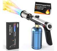 TURNRISE Powerful Blow Torch Propane Torch Flame Thrower One-Touch Max Fire Kitchen Blow Torch Blowtorch for Cooking BBQ Steak Charcoal Ignition Adjustable Turbo Flame Safety Lock (Tank Not Included)