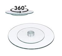 Turntable 50/60 / 70cm round rotating glass turntable,double glass, for the holiday parties and family gatherings, easy to clean and maintain (?70cm/27.5in)