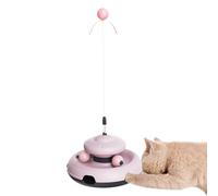 Turntable Ball Toy | Colorful Interactive Cat Teaser,Portable Pet Enrichment Ball, Funny Training Games for Indoor Animal