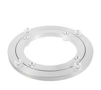 Turntable Bearing Aluminium Alloy Swivel Plate for Dining Table | Rubber Base, Silver Finish, Smooth Edge Grinding, Easy Cleanup for Glass Lazy Susan and TV Stand