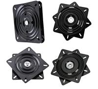 Turntable Bearing, Square Bearing Swivel Plate Lazy Turntable Black 4pcs Steel Rotating Swivel Plate Metal Hardware Lazy Susan Bearing Turntable for Showcase Storage Box