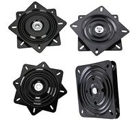 Turntable Bearing, Square Lazy Susan Turntable Black 4pcs 360 Degree Steel Ball Bearing Rotating Tray Load Capacity :350kg Steel Silent Heavy Loads Base for Round Table