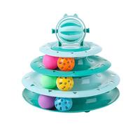 Turntable Cat Toy - 9.25 X 7.87 Inch, 245G, 4 Layers, Multi-Level Ball Tower, Fun Puzzle Exercise | Indoor Cats Boredom Buster Mental Physical Stimulation Ce