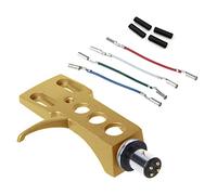 Turntable Headshell Mount Phono Cartridge, Gold | Replacement Phonograph for Head Holder Lead Wire Replace