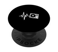 Turntable Heartbeat DJ Vinyl Record Music Line PopSockets Adhesive PopGrip