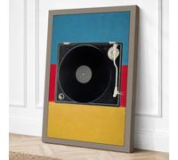 Turntable in Primary Colors Canvas Wall Art Print 30x20 Inch (76 x 51 cm)