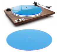 Turntable Mat for 12 Inch Record Players, Record Player Mat for 33 1/3rpm and 45rpm Records, Low Noise Acrylic Turntable Slipmat Pad, Turntable Accessories (Transparent Blue)