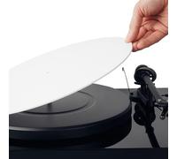 Turntable Mat, Platter Slipmat for 12 Inch Vintage Record Player, Replacement Acrylic Record Slip Mat for 33 1/3rpm 45rpm Records, Reduces Noise Sounds From Static Dust (White)