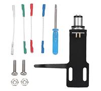 Turntable Phonograph Player Headshell, High End Phono Cartridge Headshell, Record Player Kit with 4 Cables and 2 Screw Pairs, Aluminum Alloy Headshell for Most Phonographs and Pick (Black)