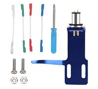 Turntable Phonograph Player Headshell, High End Phono Cartridge Headshell, Record Player Kit with 4 Cables and 2 Screw Pairs, Aluminum Alloy Headshell for Most Phonographs and Pick (Blue)