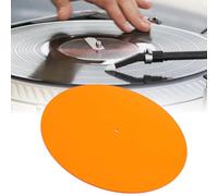 Turntable Platter Mat, 12 Inch Transparent Acrylic Record Player Platter Slip Mats, Improves Sound Quality & Provides Tighter Bass - Low Noise Anti Static Platter Mat (Orange)