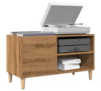 Turntable Player Stand Vinyl Record Storage Wood Side Cabinet Classic LP Holder