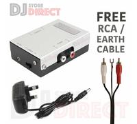 Turntable Pre-Amp MM Phono Pre Amplifier Stereo Aux Line Level + RCA EARTH LEAD