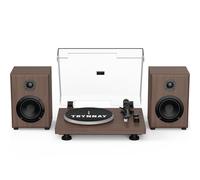 Turntable Record Player with Adjustable Counterweight, Bluetooth In/Out, 33/45 RPM, Plays 7/10/12 Inch Vinyl Records - High-Fidelity Sound for Vinyl Music Enthusiasts