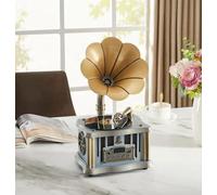 Turntable Record Player with Built-in Speakers, Bluetooth, Aux-in/USB/FM - Classic Style for Vinyl Music Lovers