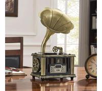 Turntable Record Player with Built-in Speakers, Bluetooth, Aux-in/USB/FM - Classic Style for Vinyl Music Lovers