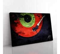 Turntable Record Vinyl Modern CB Canvas Wall Art Print Ready to Hang, Framed Picture for Living Room Bedroom Home Office Décor, 76x50 cm (30x20 Inch)