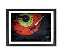 Turntable Record Vinyl Modern CB Framed Wall Art Print, Ready to Hang Picture for Living Room Bedroom Home Office Décor, Black A3 (46 x 34 cm)