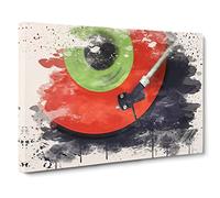 Turntable Record Vinyl Modern FC Canvas Wall Art Print Ready to Hang, Framed Picture for Living Room Bedroom Home Office Décor, 30x20 Inch (76x50 cm)