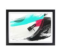 Turntable Record Vinyl Player V2 Framed Print | A2 Black Framed Wall Art | Ready to Hang | Modern Nature Picture | Living Room Bedroom Lounge Office